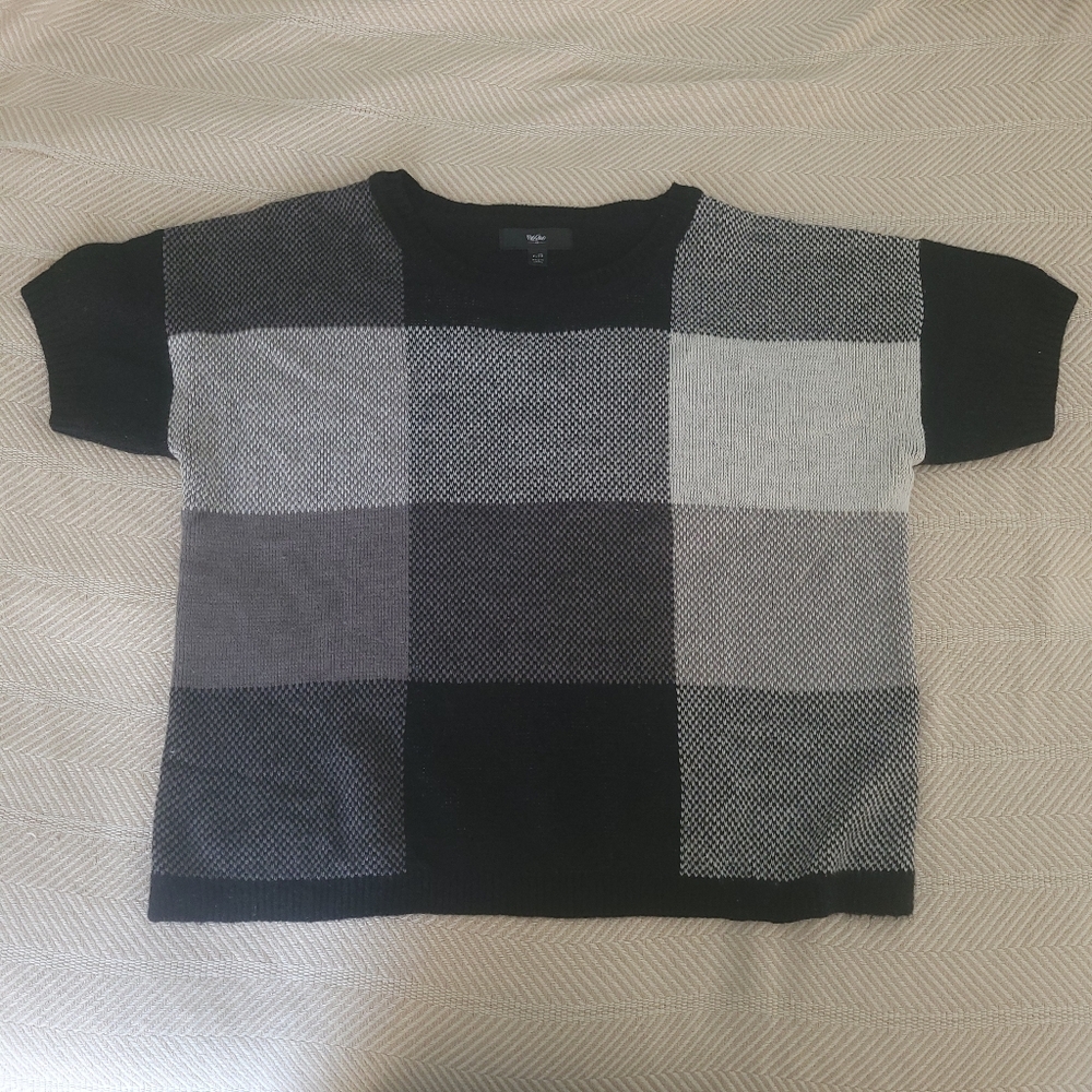 Vintage Mossimo Checkered Houndstooth Box Sweater Top